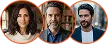 Avatars van tevreden Yaruthavlan AI gebruikers
